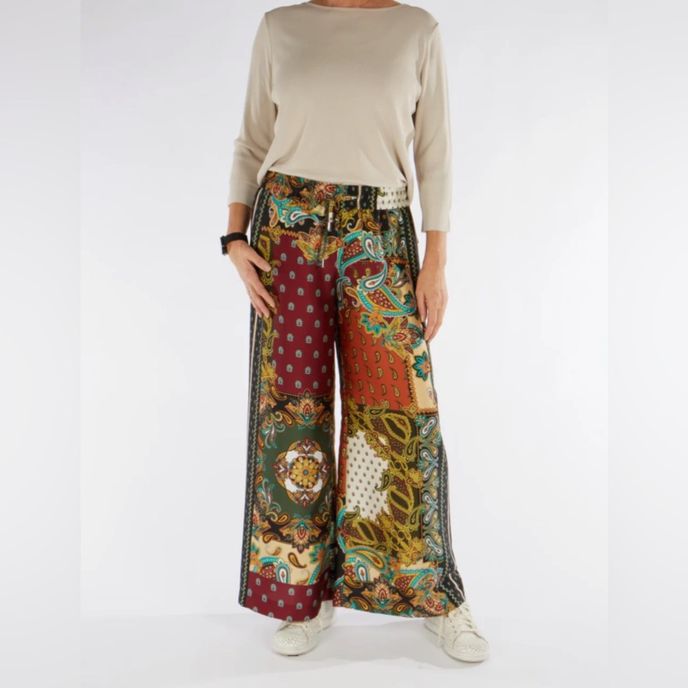 Boho-chic Luxury Soft Pants by Raffaello Rossi Size XS